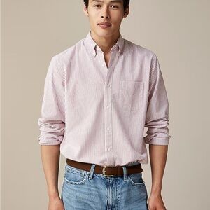 Men's Striped Shirt - Red and White